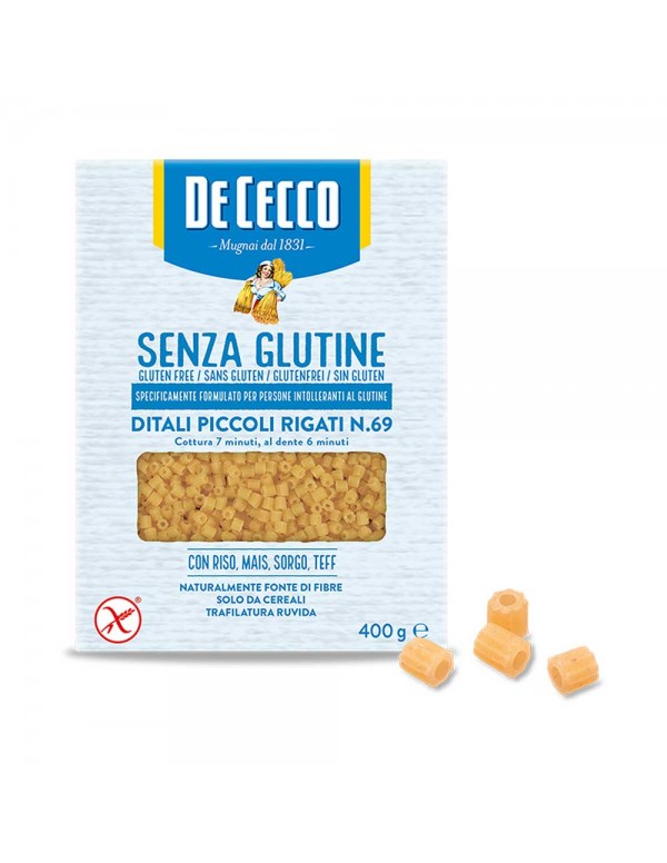 De Cecco - Μακαρόνια Χωρίς Γλουτένη N°069 Ditali Piccoli Rigati 400gr, 924τμχ (παλέτα)
