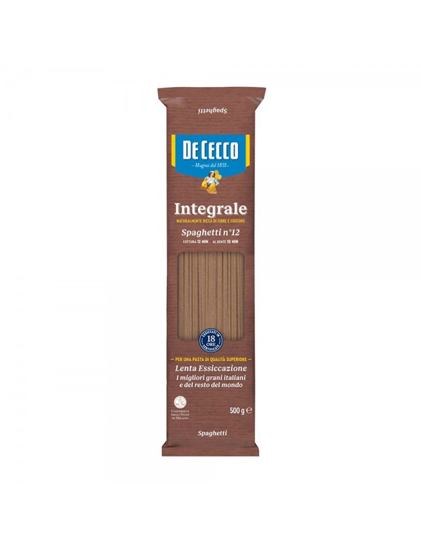 De Cecco - Ζυμαρικά ολικής αλέσεως N°012 Σπαγγέτι 500gr, 1008τμχ (παλέτα)
