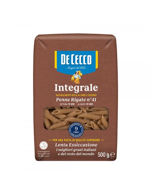 De Cecco - Ζυμαρικά ολικής αλέσεως N°041 Penne Rigate 500gr, 432τμχ (παλέτα)