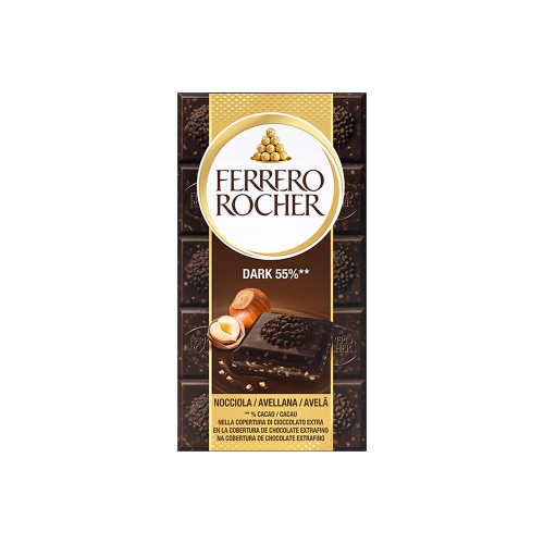 Ferrero - Ταμπλέτα Rocher 90gr Μαύρη Σοκολάτα 55% & Φουντούκια, 2304τμχ (παλέτα)