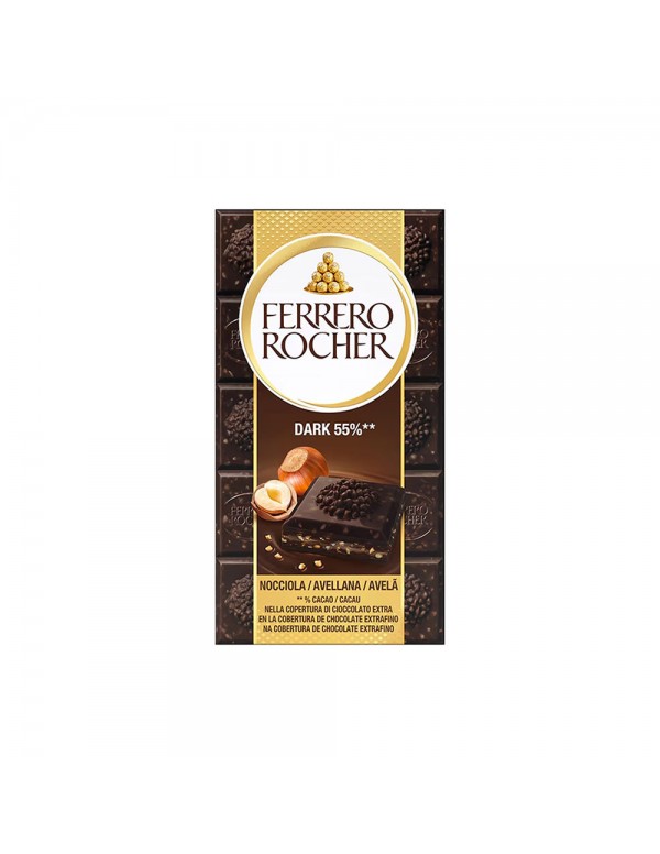 Ferrero - Ταμπλέτα Rocher 90gr Μαύρη Σοκολάτα 55% & Φουντούκια, 2304τμχ (παλέτα)