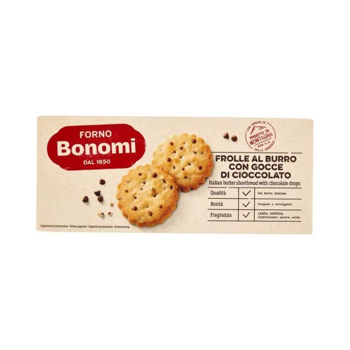 Forno Bonomi - Μπισκότα βουτύρου με σταγόνες σοκολάτας 150γρ, 1600 τεμάχια (παλέτα)