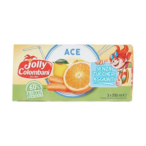 Jolly Colombani - 3x 200ml Χυμός Ace Χωρίς Ζάχαρη, 1344 τεμάχια (παλέτα)