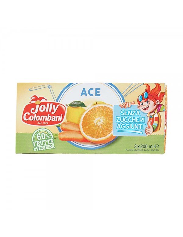 Jolly Colombani - 3x 200ml Χυμός Ace Χωρίς Ζάχαρη, 1344 τεμάχια (παλέτα)