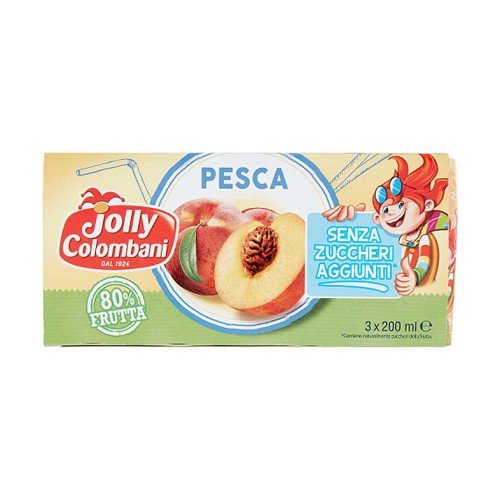 Jolly Colombani - 3 x 200ml Χυμός Ροδάκινου Χωρίς Ζάχαρη, 1344 τεμάχια (παλέτα)