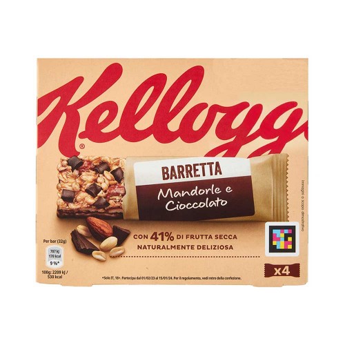 Kellogg's - Μπάρα 4 τεμάχια x32γρ Αμύγδαλα & Σοκολάτα, 1330 τεμάχια (παλέτα)
