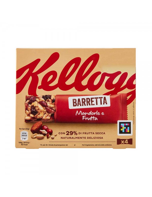 Kellogg's - Μπάρα 4 τεμάχια x32γρ Αμύγδαλα & Φρούτα, 1330 τεμάχια (παλέτα)