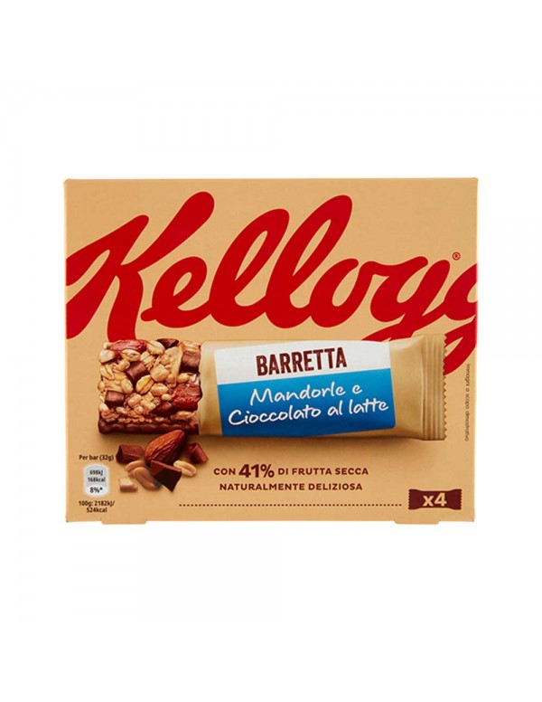 Kellogg's - Μπάρα 4 τεμάχια x32γρ Αμύγδαλα & Σοκολάτα Γάλακτος, 1330 τεμάχια (παλέτα)