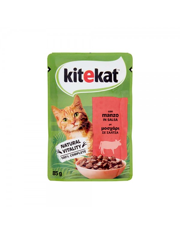 Kitekat - Σακουλάκι 85γρ Μοσχάρι σε Σάλτσα, 4032 τεμάχια (παλέτα)