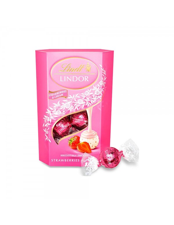Lindt - Lindor Cornet 200γρ Φράουλα, 672 τεμάχια (παλέτα)
