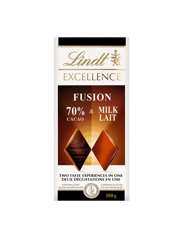 Lindt - Tablet 100gr Excellence Fusion Γάλα κακάο, 4320τμχ (παλέτα)