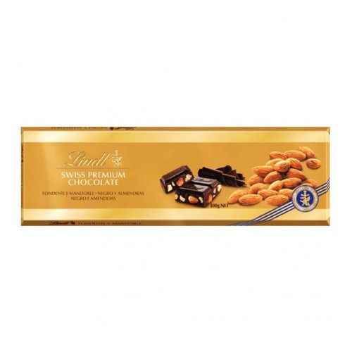 Lindt - Tablet Gold 300gr Μαύρη Σοκολάτα και Αμύγδαλα, 1530τμχ (παλέτα)