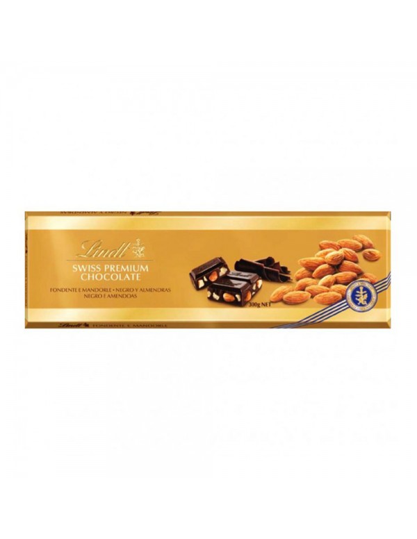 Lindt - Tablet Gold 300gr Μαύρη Σοκολάτα και Αμύγδαλα, 1530τμχ (παλέτα)