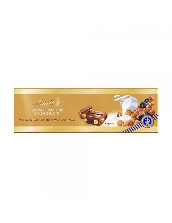 Lindt - Tablet Gold 300gr Φουντούκια και Σταφίδες, 1530 τμχ (παλέτα)