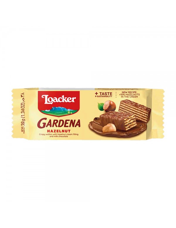 Loacker - Γκοφρέτα Gardena 38gr Φουντούκι, 6300 τεμάχια (παλέτα)