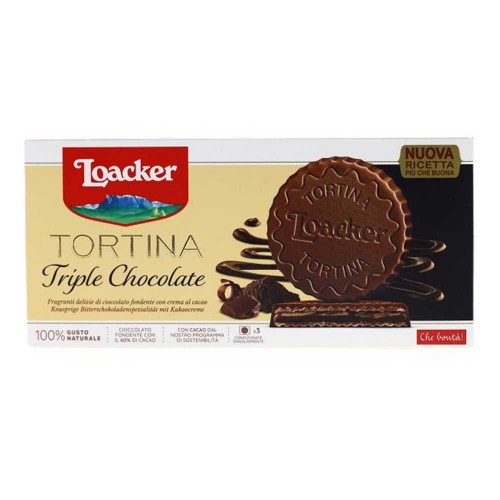 Loacker - Gran Pasticceria Tortina 21gr x3 Triple Dark, 2592τμχ (παλέτα)