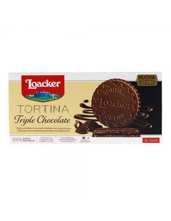 Loacker - Gran Pasticceria Tortina 21gr x3 Triple Dark, 2592τμχ (παλέτα)