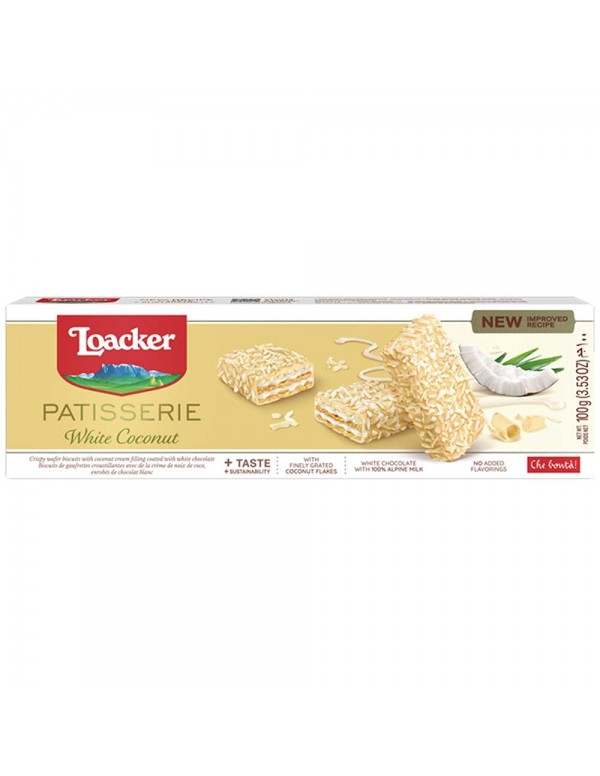 Loacker - Gran Patisserie 100γρ Λευκή Καρύδα, 1512 τεμάχια (παλέτα)