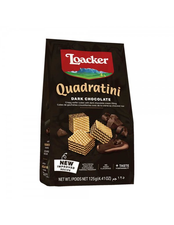 Loacker - Quadratini 125γρ Μαύρη Σοκολάτα, 864 τεμάχια (παλέτα)