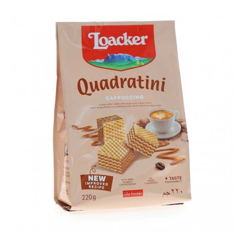 Loacker - Quadratini 220gr Cappuccino, 1152τμχ (παλέτα)