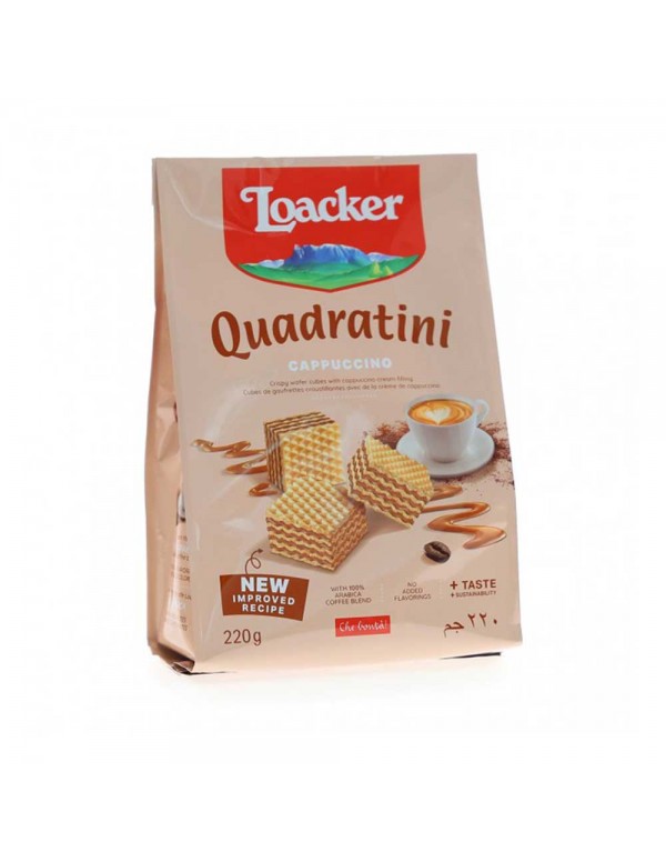 Loacker - Quadratini 220gr Cappuccino, 1152τμχ (παλέτα)