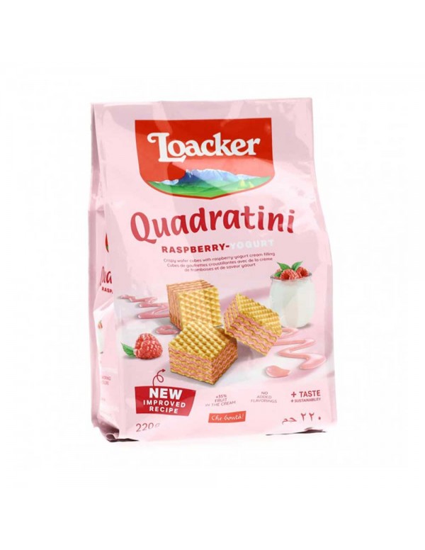 Loacker - Quadratini 220γρ Βατόμουρο και Γιαούρτι, 1152 τεμάχια (παλέτα)