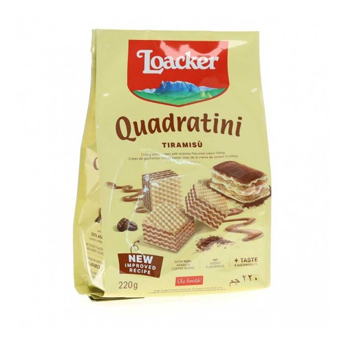 Loacker - Quadratini 220gr Tiramisù, 1152τμχ (παλέτα)