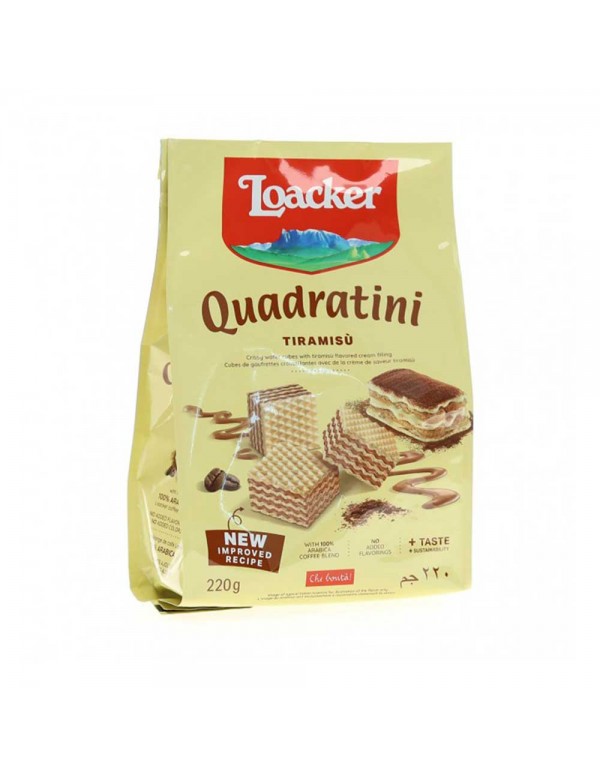Loacker - Quadratini 220gr Tiramisù, 1152τμχ (παλέτα)