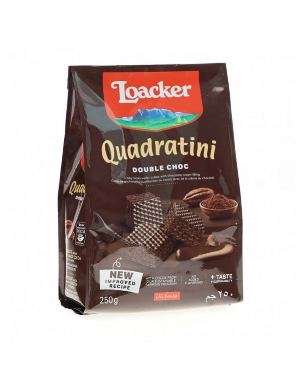 Loacker - Quadratini 250gr Double Choc, 1152τμχ (παλέτα)