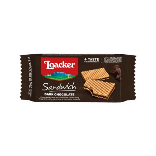 Loacker - Σάντουιτς 25γρ Μαύρη Σοκολάτα, 6600 τεμάχια (παλέτα)