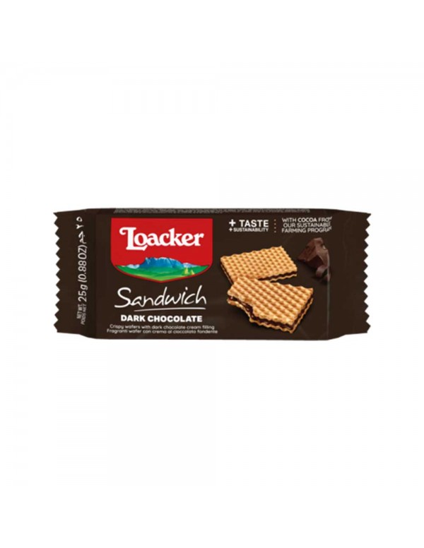 Loacker - Σάντουιτς 25γρ Μαύρη Σοκολάτα, 6600 τεμάχια (παλέτα)