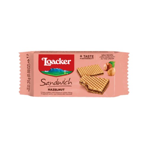 Loacker - Σάντουιτς 25γρ Φουντούκι, 6600 τεμάχια (παλέτα)
