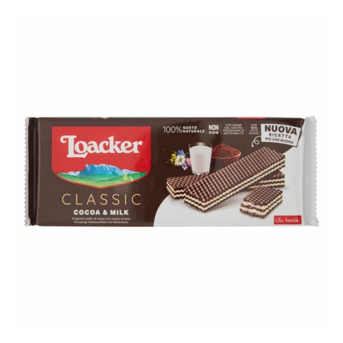 Loacker - Γκοφρέτα Classic 175γρ Κακάο και Γάλα, 1620 τεμάχια (παλέτα)