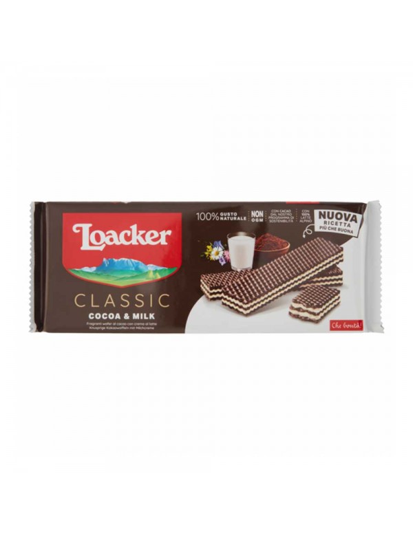 Loacker - Γκοφρέτα Classic 175γρ Κακάο και Γάλα, 1620 τεμάχια (παλέτα)