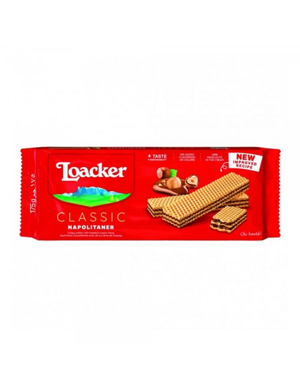 Loacker - Γκοφρέτα Classic 175γρ Napolitaner Κρέμα Φουντουκιού, 1620 τεμάχια (παλέτα)