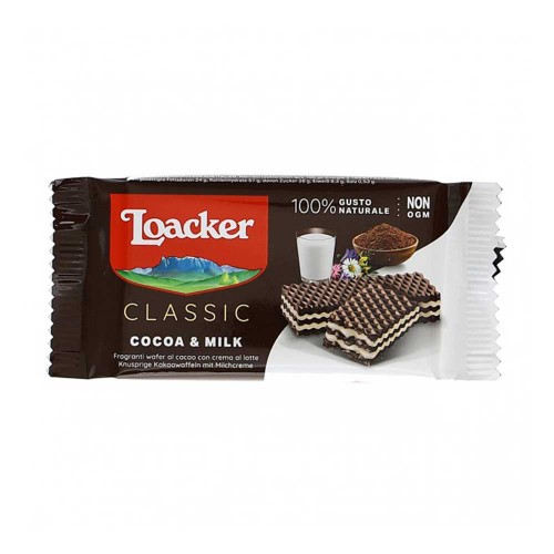 Loacker - Γκοφρέτα Κλασική Μονόπορτο 45γρ Κακάο & Γάλα, 3600 τεμάχια (παλέτα)