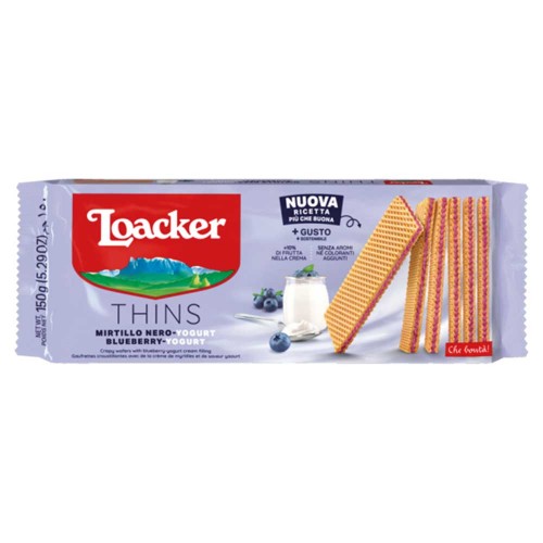 Loacker - Λεπτές Γκοφρέτες 150γρ Γιαούρτι με Μύρτιλλα, 1620 τεμάχια (παλέτα)