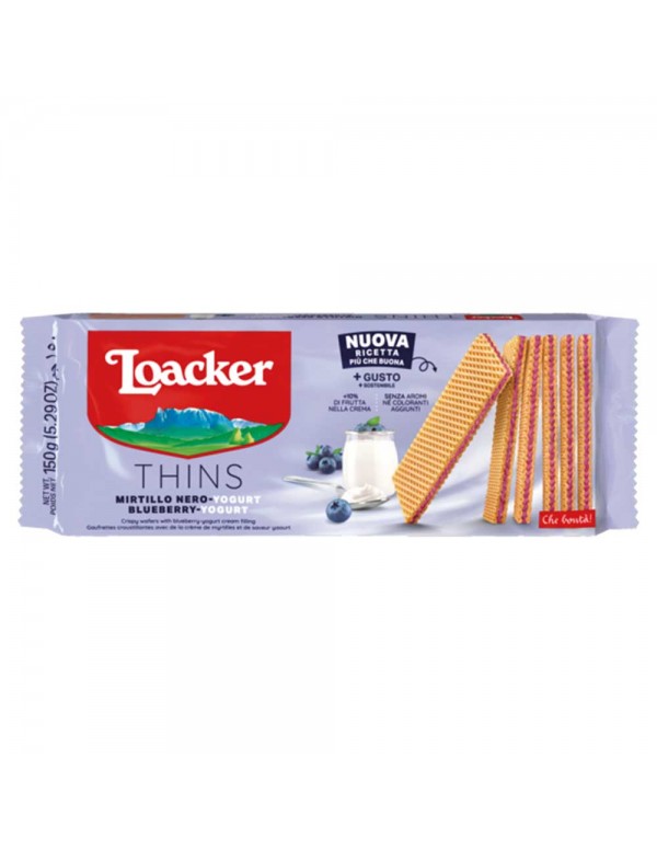Loacker - Λεπτές Γκοφρέτες 150γρ Γιαούρτι με Μύρτιλλα, 1620 τεμάχια (παλέτα)