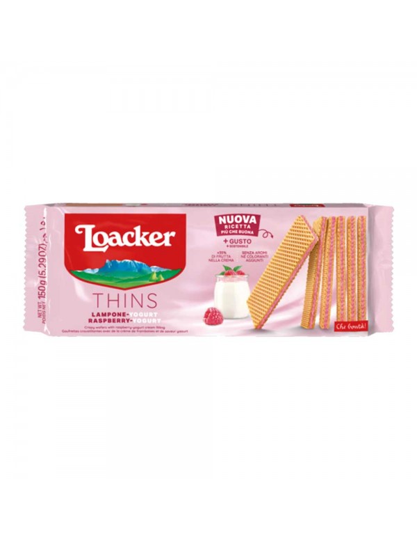 Loacker - Λεπτές Γκοφρέτες 150γρ Γιαούρτι με Σμέουρα, 1620 τεμάχια (παλέτα)