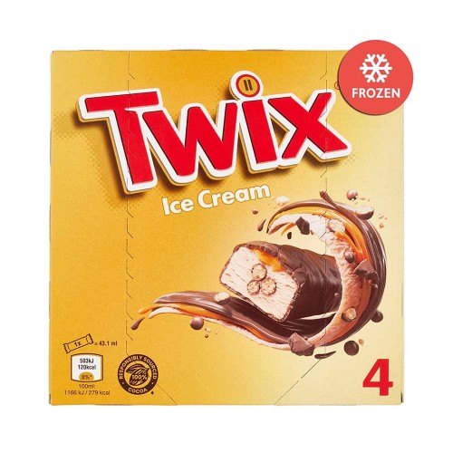 Twix - Μπάρες παγωτού 4 τεμάχια x34,2gr, 1848 τεμάχια (παλέτα)