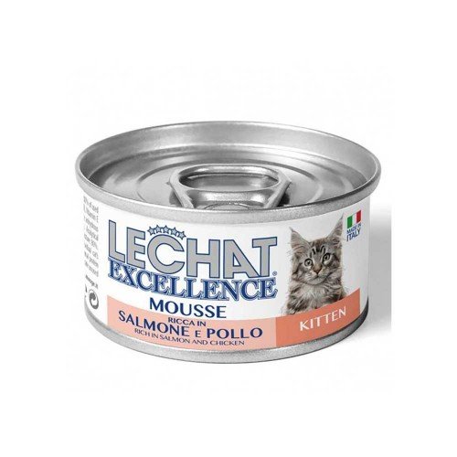 Lechat - Μους για γάτες 85γρ. Σολομός και γατάκι κοτόπουλο, 3840 τεμάχια (παλέτα)