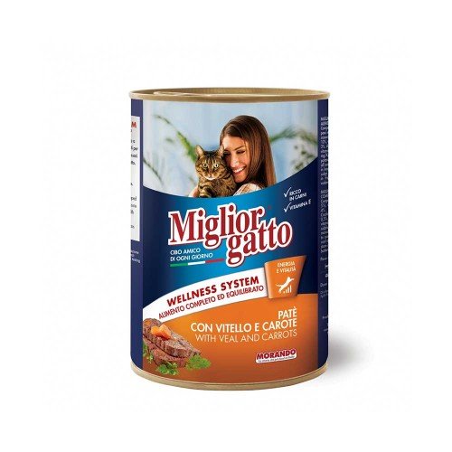 Morando - Migliorgatto Patè 400gr Μοσχαρίσια καρότα, 1296 τμχ (παλέτα)