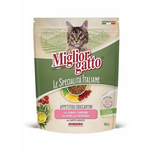 Morando - Migliorgatto Spec. Ita. Croc. 400 γρ λαχανικά χοιρινά, 360 τμχ (παλέτα)