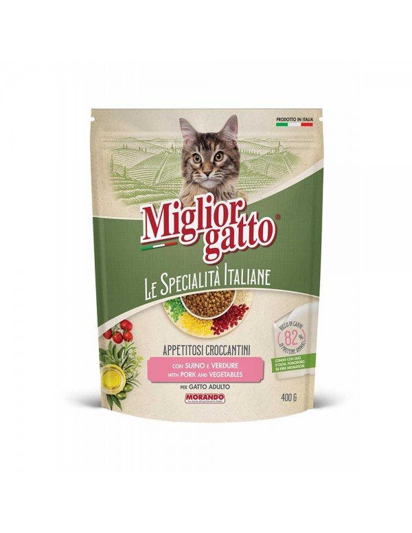 Morando - Migliorgatto Spec. Ita. Croc. 400 γρ λαχανικά χοιρινά, 360 τμχ (παλέτα)
