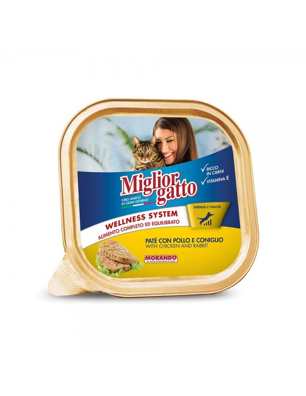 Morando - Δίσκος Migliorgatto 100γρ Κοτόπουλο Κουνέλι, 3840 τεμάχια (παλέτα)