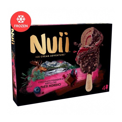 Nuii - 4 τμχ x66 gr Μαύρη σοκολάτα & σκανδιναβικά μούρα, 864 τμχ (παλέτα)