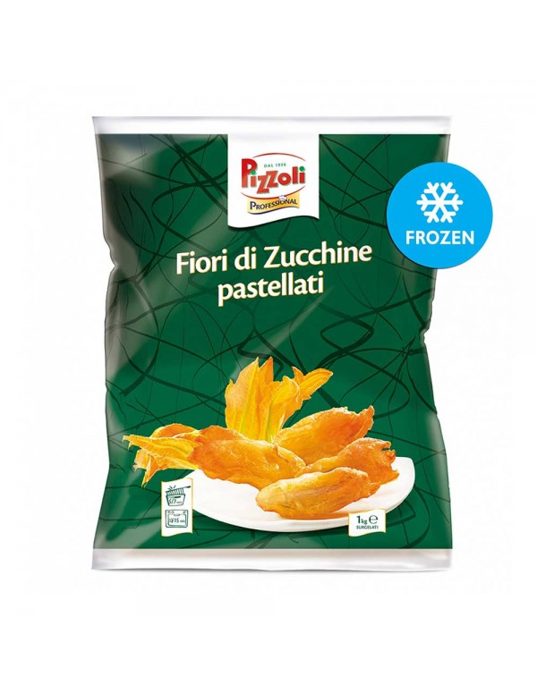 Pizzoli - Επαγγελματική συσκευασία 1kg Battered Courgette Flowers, 360 τμχ (παλέτα)
