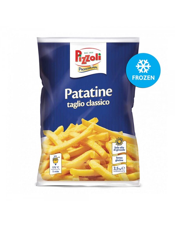 Pizzoli - Επαγγελματική συσκευασία Πατάτες 2,5kg Κλασική Κοπή, 288τμχ (παλέτα)
