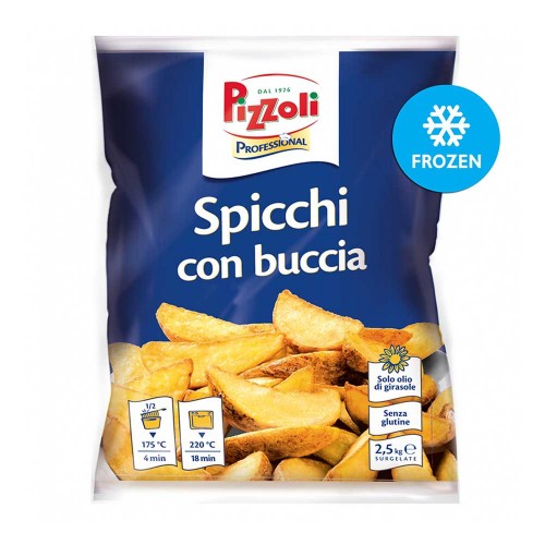 Pizzoli - Επαγγελματική συσκευασία Πατάτες 2,5kg σε φέτες με φλούδα, 288τμχ (παλέτα)