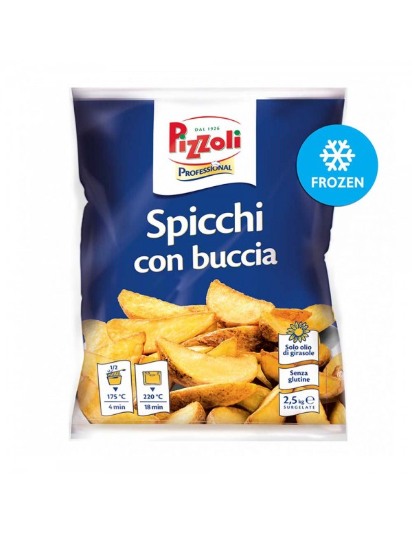 Pizzoli - Επαγγελματική συσκευασία Πατάτες 2,5kg σε φέτες με φλούδα, 288τμχ (παλέτα)